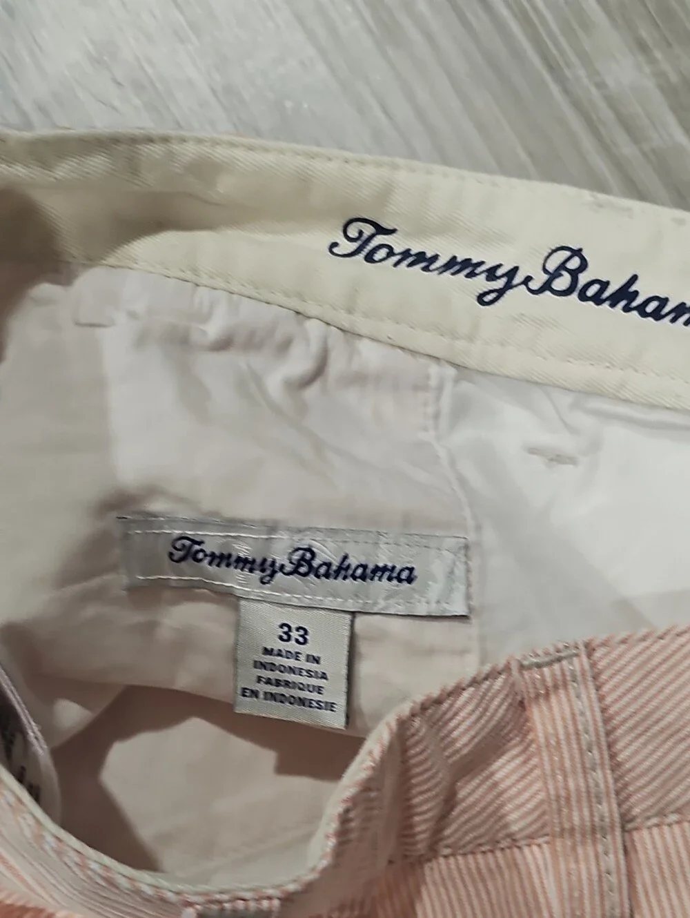 Men's Tommy Bahama Pink Stripe Flat Front Shorts